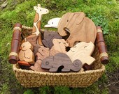 PICK ANY THREE Wooden Toy Animals - Wood Toys - all natural teethers and Waldorf toddler toys