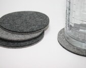 Felt Coasters in 5MM Thick Virgin Merino Wool Felt-Reversible Grey