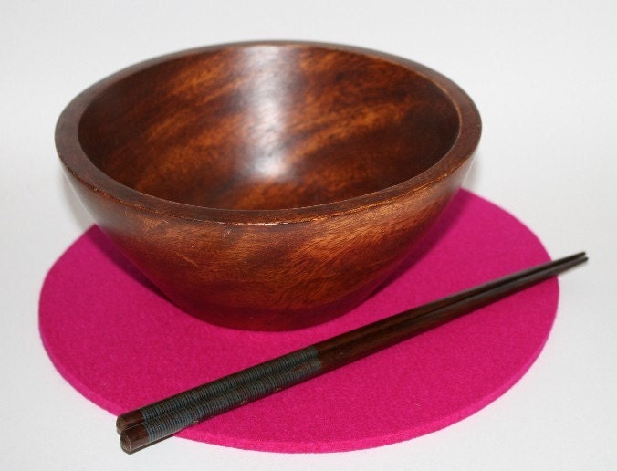 Felt Trivet in 5mm Thick Virgin Merino Wool Felt- Magenta