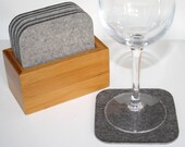 Square Coaster Set in 5mm thick merino wool felt-six