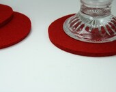 Felt Coasters in 5MM Thick Virgin Merino Wool Felt, Cherry