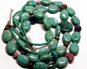 Stunning NAVAJO  Number 8  TURQUOISE NECKLACE  Amethyst Bear Fetish Heishi