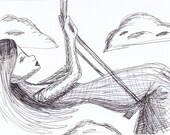 Day dream 4x6 sketch print