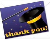 Magic Birthday Party Thank You Card