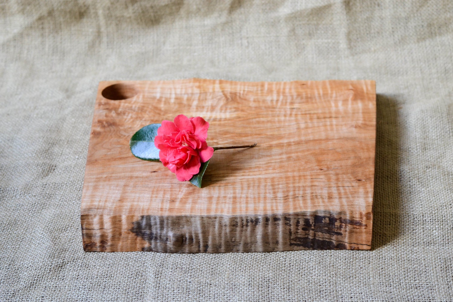 Discounted, Rustic Wood Cutting Board, Natural Edge Salvaged Maple 621, Ready to Ship