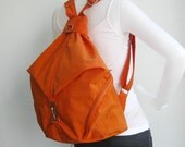 Orange Water-Resistant Nylon Backpack - Kono