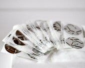 50 Embossed Metallic Silver Foil Stickers Seals
