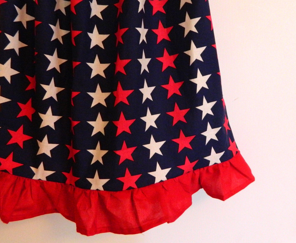 Pillowcase Dress - Red, White, & Blue Stars - made to order 3 6 9 12 months newborn