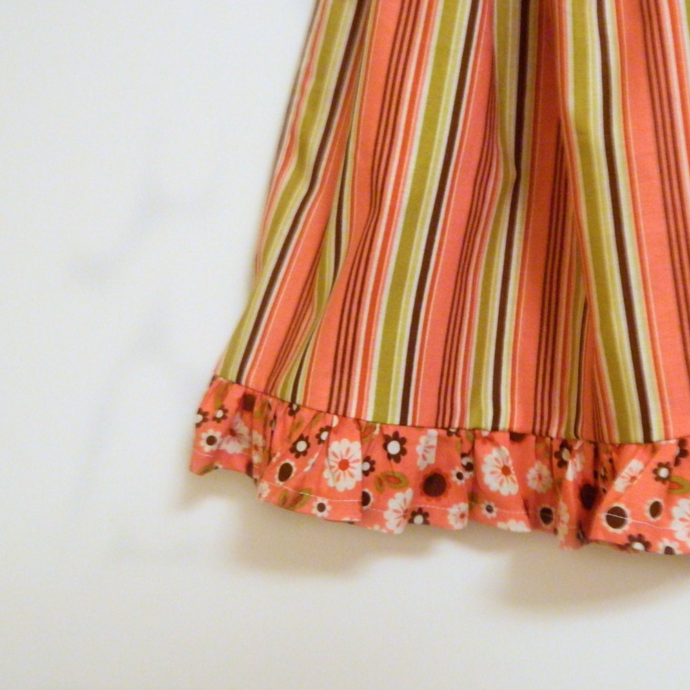 Pillowcase Dress - Pink Stripes and Flowers  - made to order 12 - 24 months - 5