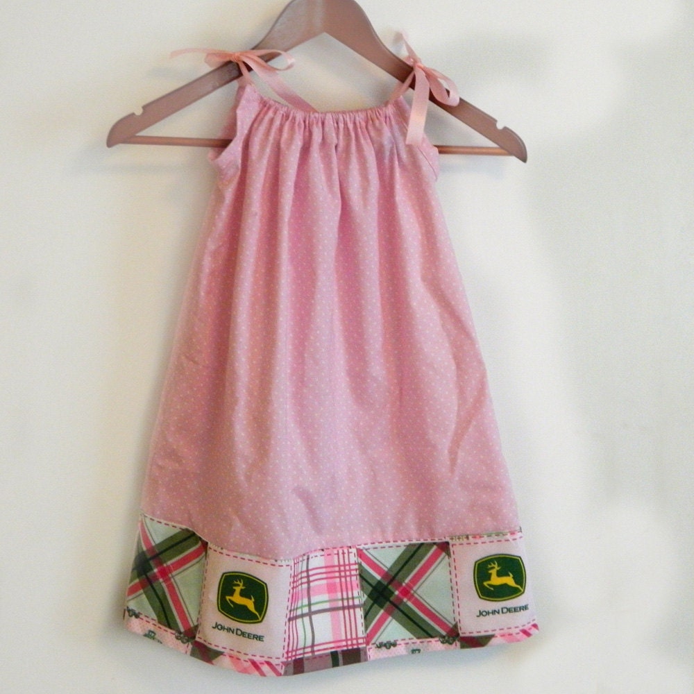 John Deere Plaid Pillowcase Dress - made to order 12 - 24 months - 5