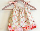 Pillowcase Dress - Pink & White Flowers - made to order 0 - 12 months