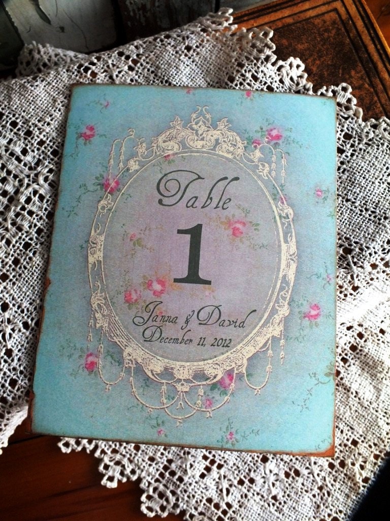 Vintage Wedding Table Number Cards Handmade by avintageobsession on etsy