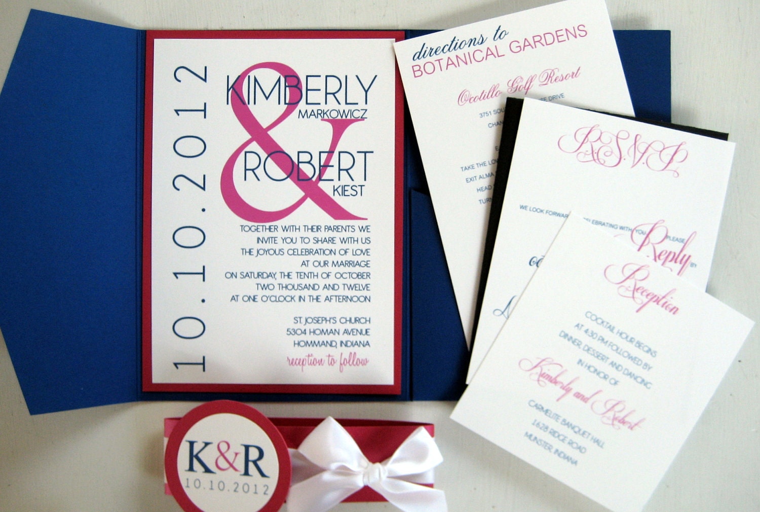 Pocketfold Wedding Invitations - Modern Names