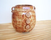 Stoneware Utensil Holder in Shino Glaze
