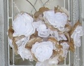 Bridal Bouquet Rustic Weddig White and Beige  Custom Order any color