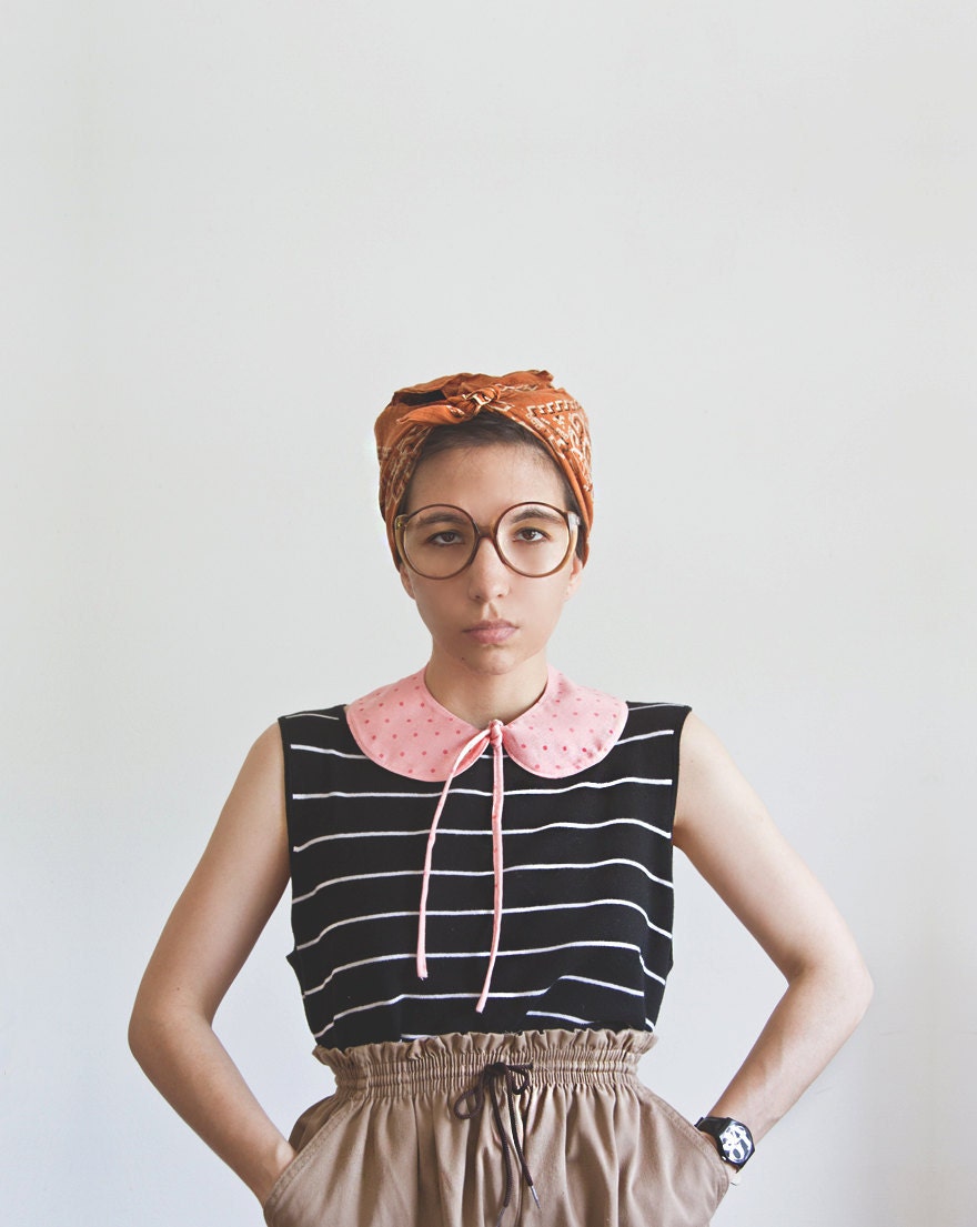 Pink  Dots Butterfly Collar