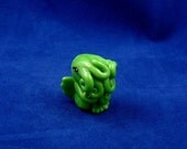 Bright Green Cthulhu Figure - Original Polymer Clay Horror Sculpture Inspired by H.P. Lovecraft