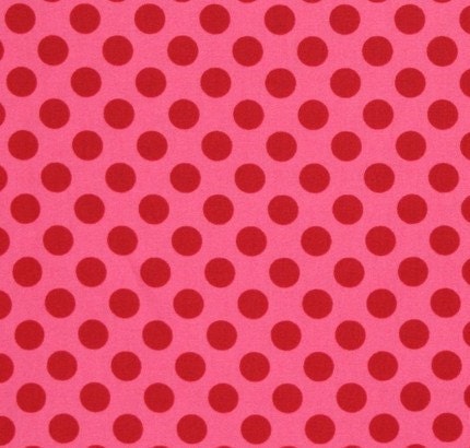 Michael Miller Fabric  Ta Dot  Pink  Polka Dots Designer Fabric, 1 yard