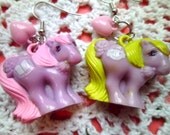 VTG 1984 My Little Pony Mommy Heart Charm Earrings