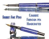 20% ALL PENS On SALE Now Purple fountain pen made with Charoite trustone A great fine fountain pen for any collector of fine pens