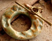 MARIGOLDS TOGGLE CONNECTOR - Handmade Ceramic Toggle or Connector