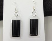 Dark Gray Solar Panel Dangle Earrings - Small