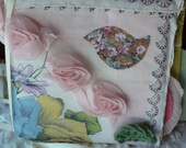 Wedding Album - Mini Scrapbook Album - Vintage Hankie Fabrics Soft Floral