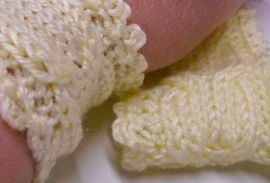Yellow Handknit Bracelets/Cuffs