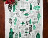 Morels Tea Towel - Green