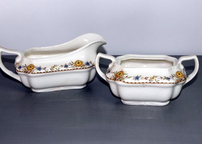 Vintage Steubenville Creamer and Sugar Bowl