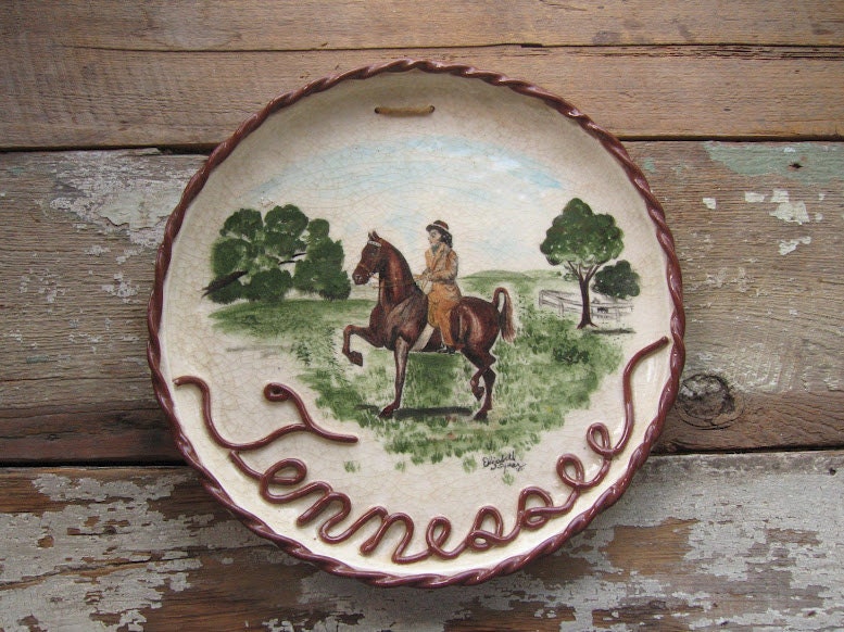 Tennessee Walking Horse Hand-Painted Plate, 1951