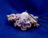 Lavender Octopus Necklace - Polymer Clay Kawaii Cephalopod Jewelry