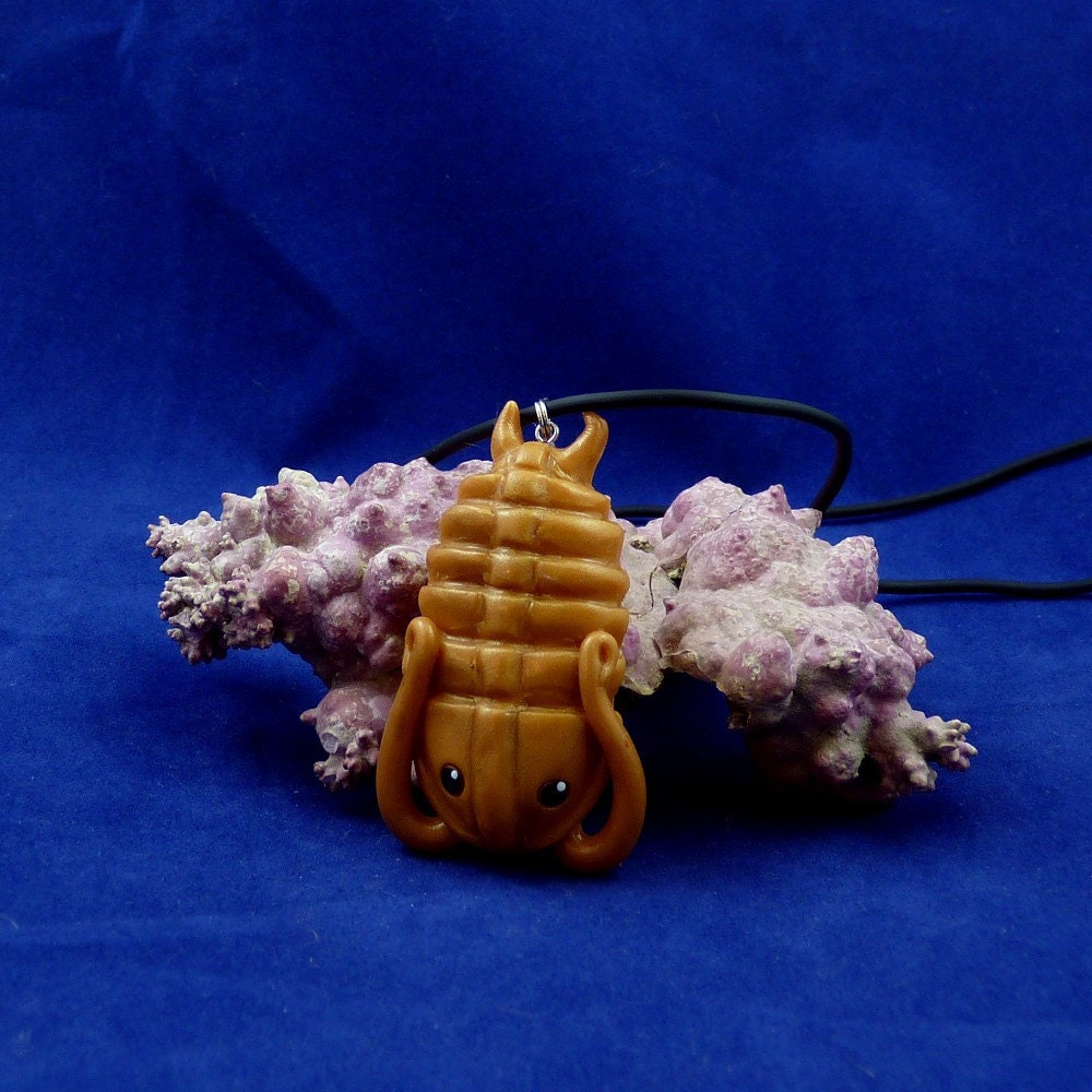 Brass Trilobite Necklace- Handmade Polymer Clay Jewelry