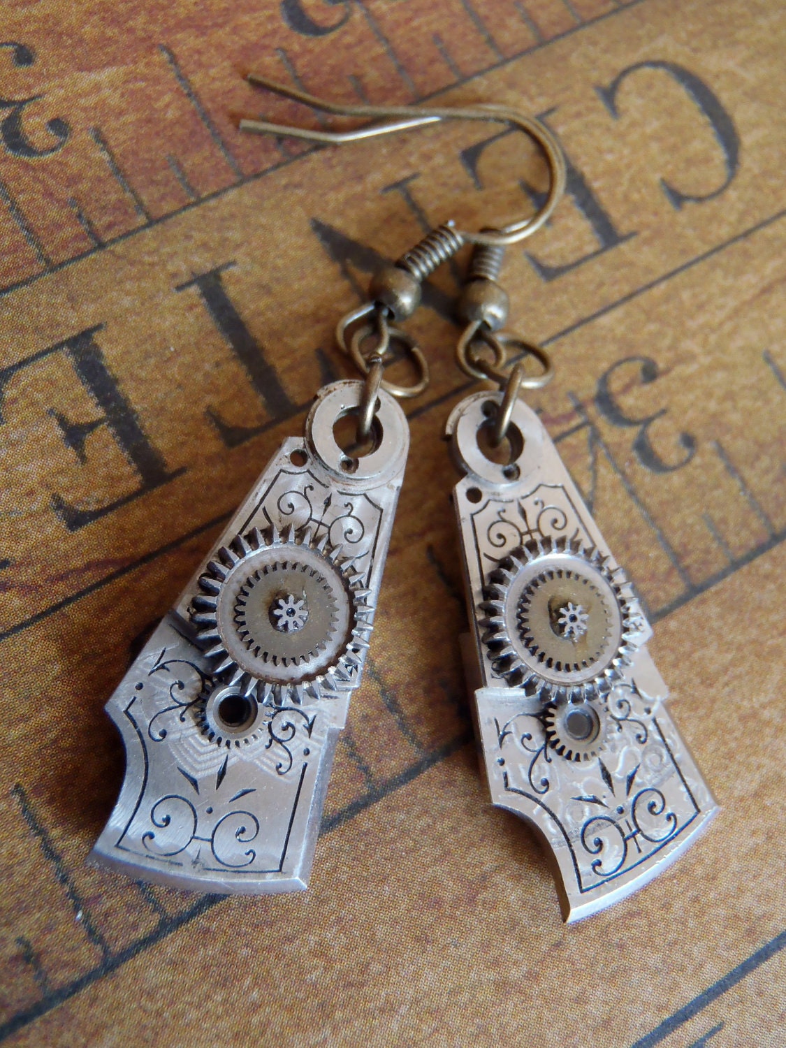 Archaic - Steampunk Earrings - Repurposed art