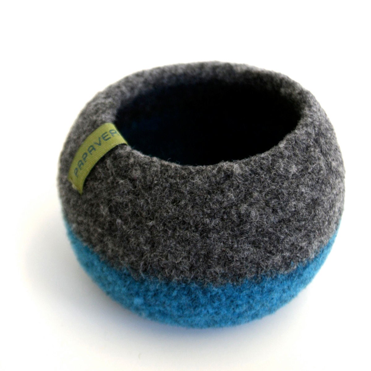 Duo Bubble Cuff - Felted Wool - Turquoise and Heathered Grey