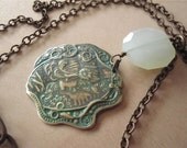 Maiden Patina Pendant Peru Chalcedony Brass Necklace