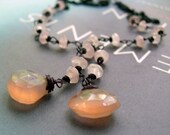 Rose Chalcedony Wire Wrapped Necklace