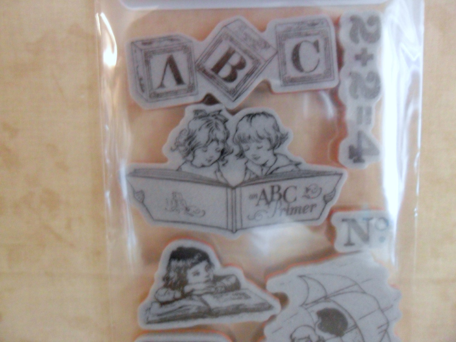 School Days Rubber Cling Stamps by Graphic 45 and Hampton Art-FREE SHIPPING