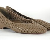 Women's Vintage Woven Wedge Nude Pumps US 8.5, EU 40