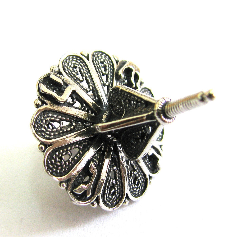 925 Sterling Silver Filigree Dreidel Hanukkah Game Collectors Item - Judaica - Free Shipping ID939