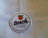 Teacher Apple Pin-Back Button
