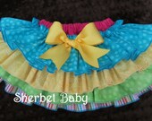 Four Ruffle Cupcake Sassy Pants Ruffle Diaper Cover Panty Candy Shop 15 Choice of Bow Color