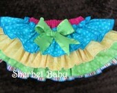 Four Ruffle Cupcake Sassy Pants Ruffle Diaper Cover Panty Candy Shop 15 Choice of Bow Color