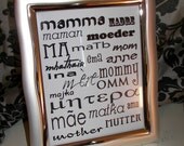 Mothers Day DIGITAL PRINT Gift in an hour last minute gift ideas Mother in Any Language 8x10 Art - ogloriousday