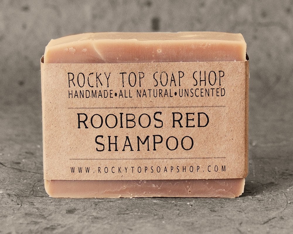 Solid Shampoo Bar with Rooibos Red Tea - All Natural Soap, Unscented Soap, Handmade Soap, Cold Process Soap