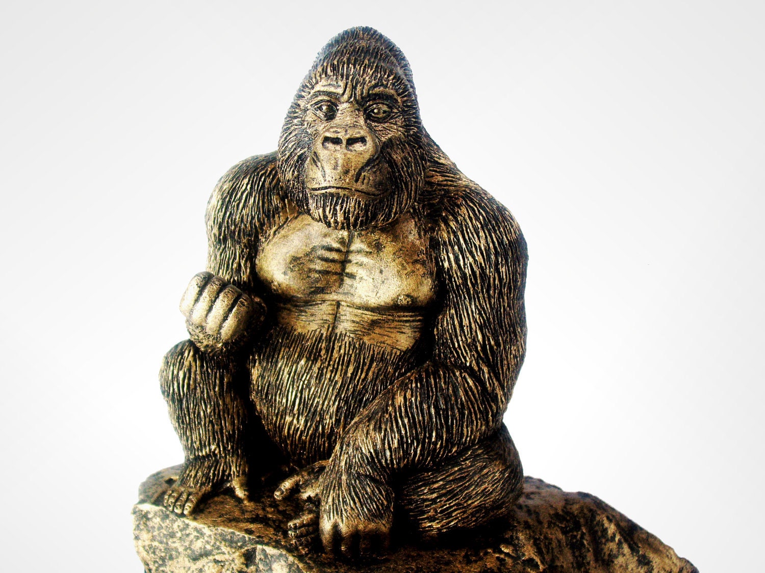 Easter Gift, Bronze Effect Gorilla Sculpture, Ornament