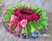 Four Ruffle All Around Cupcake Sassy Pants Ruffle Diaper Cover Panty Candy Shop 12 Choice of Bow Color