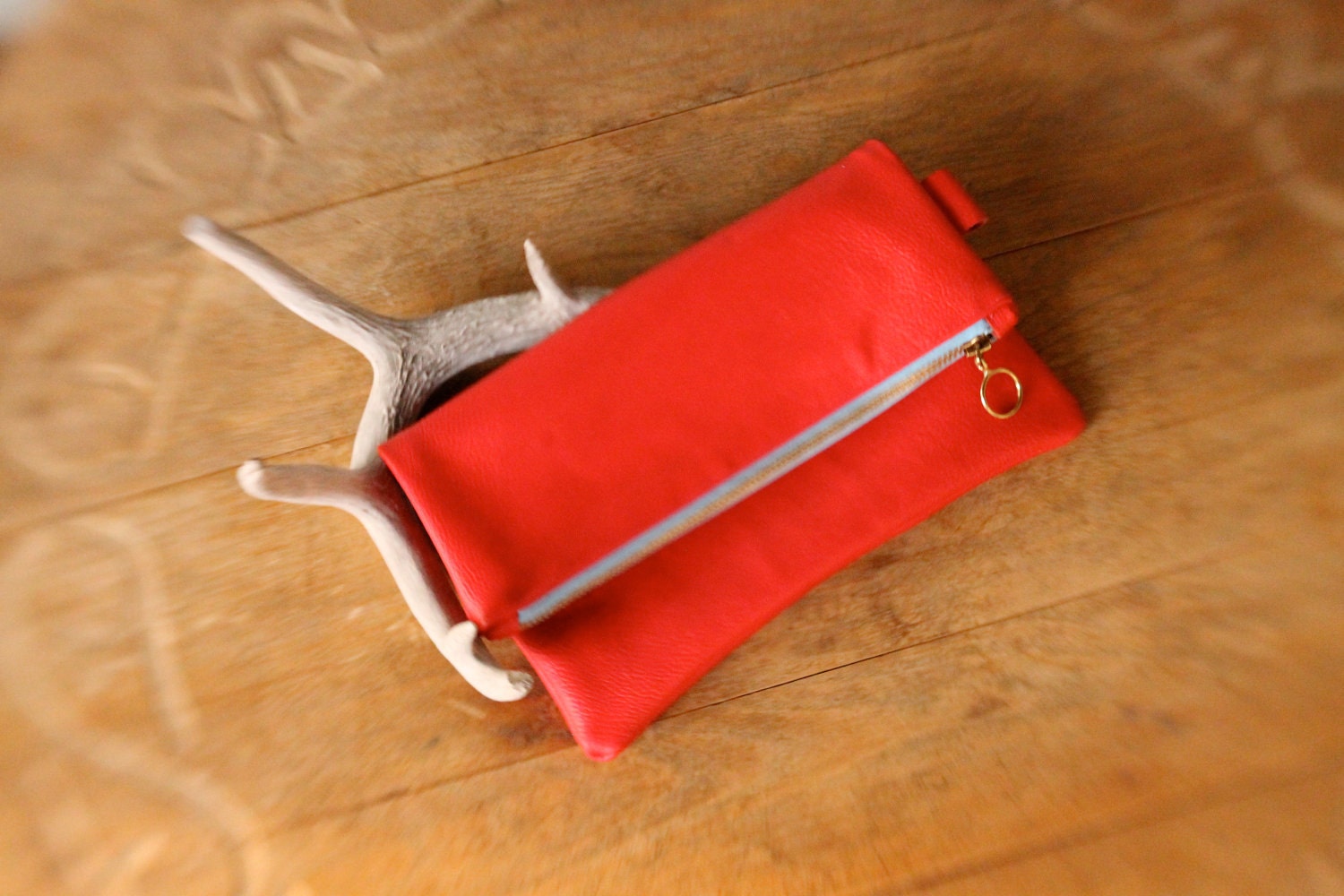 Red Leather Clutch