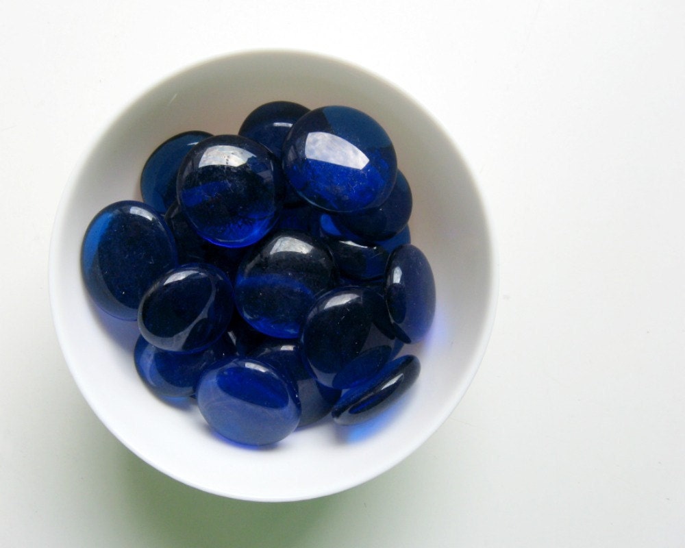 3 Glass Gems Blue Large