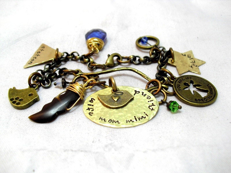 Friendship Bracelet Customize your Birthstones Hand crafted Bracelet Charm Bracelet Monogram Bracelet
